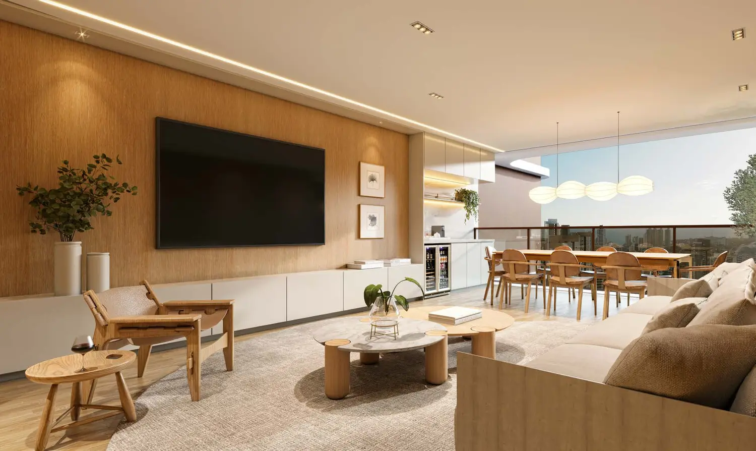 Perspectiva artística do apartamento de 119 metros quadrados