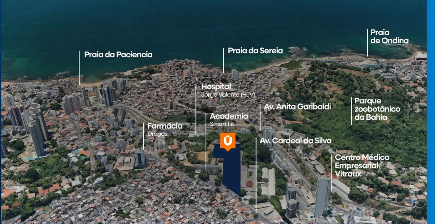 Vista aérea da região da Avenida Cardeal da Silva